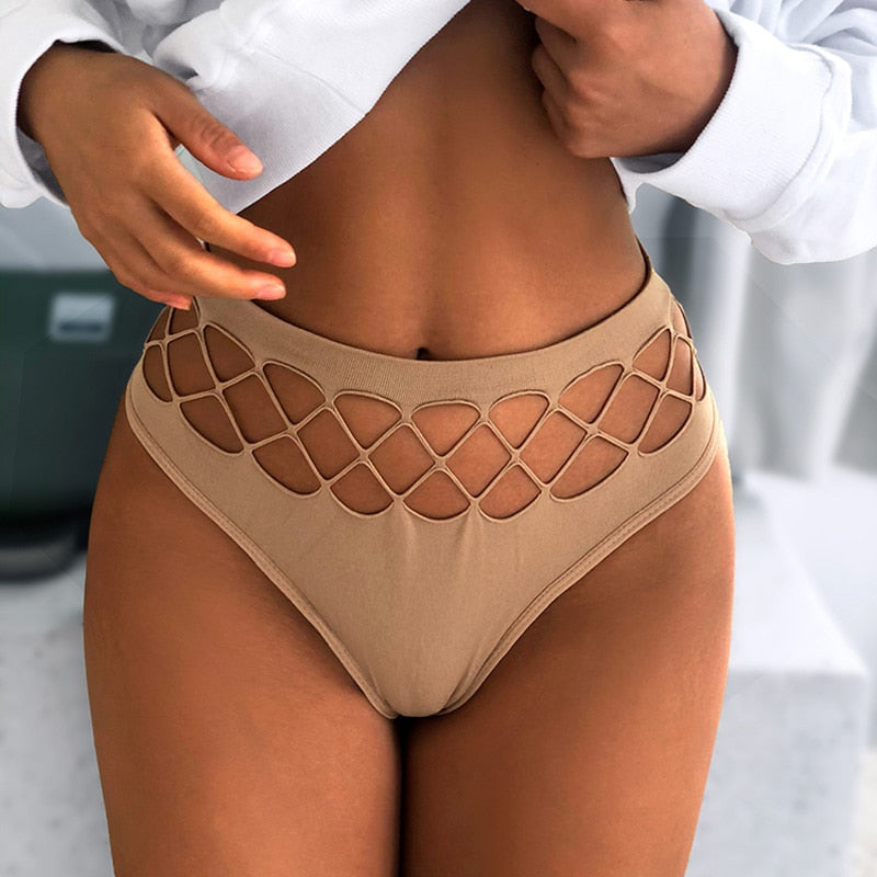 Hollow Out Lingerie Europe Seamless Sexy Panties Women Elasticity Underwear Temptation Middle-waist G String Underpant