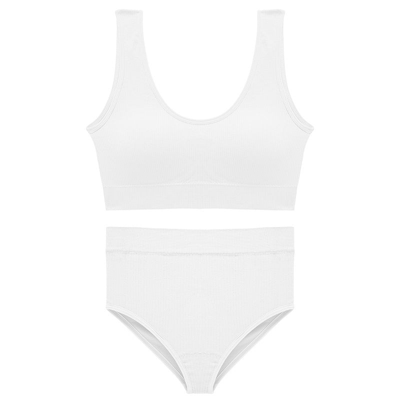 Sports Underwear Set High Waist Bag Hip Briefs Big U Beauty Vest With Pair Of Breasts Top Support Bra Underwear Two-Piece Set