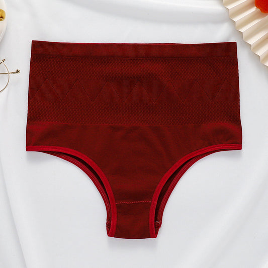 Seamless mid-high waist panties, tummy-tightening, waist-slimming and height-slimming elastic briefs for women
