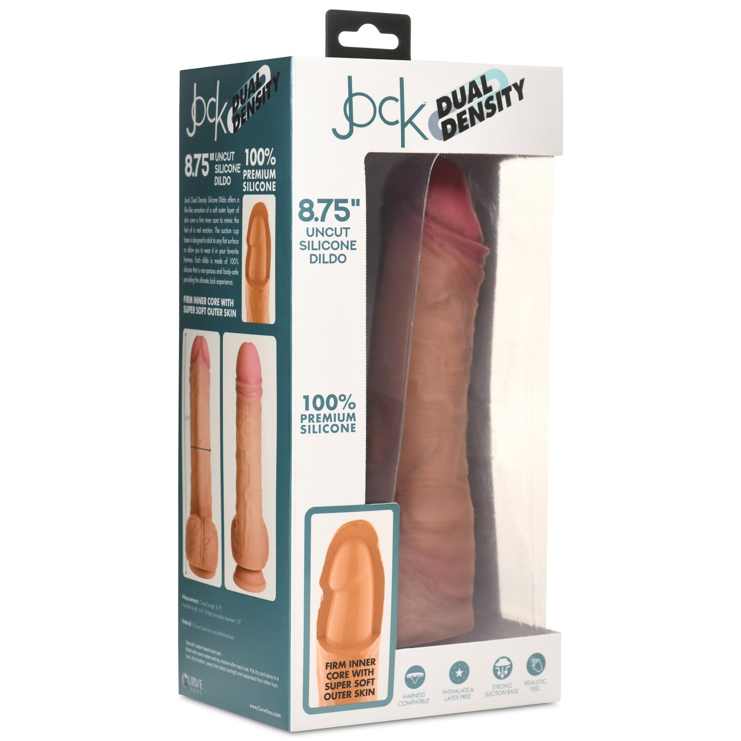 JOCK Dual Density 8.75" Uncut Silicone Dildo w/ Balls